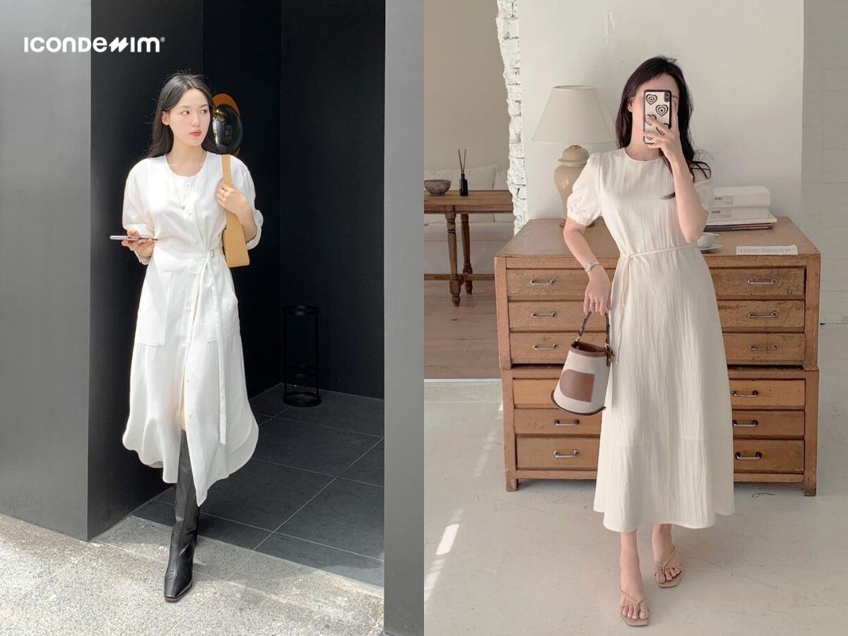 Diện đầm đơn sắc tạo nên phong cách hiện đại tối giản