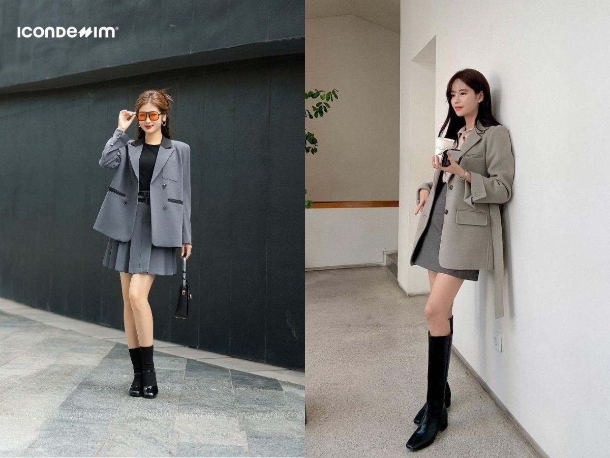 Phối đồ tết nữ tính và trang nhã với áo blazer và chân váy mini