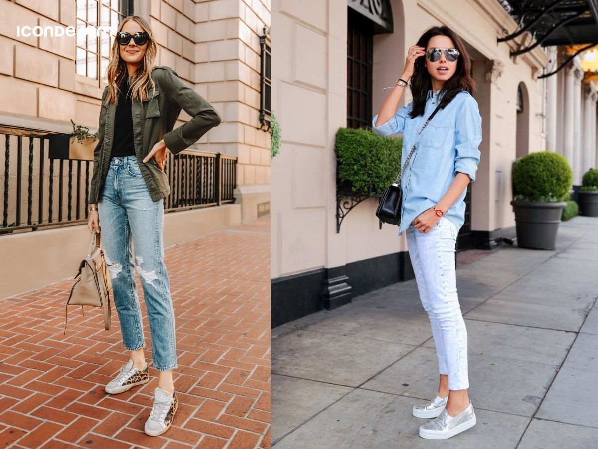 Quần jeans diện với áo sơ mi tạo phong cách thời trang phượt cực ấn tượng