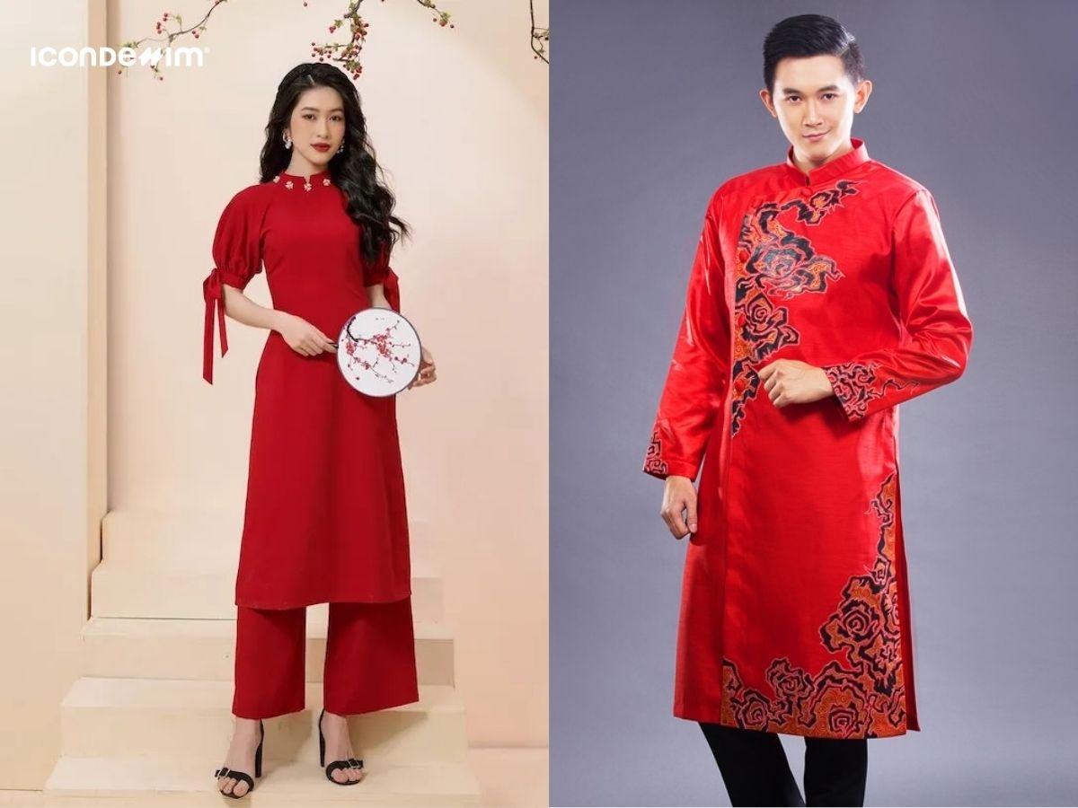 Trang phục tết màu đỏ là biểu tượng của may mắn